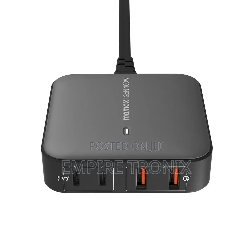 Momax Oneplug 100W 4-Port Gan Charger - Black