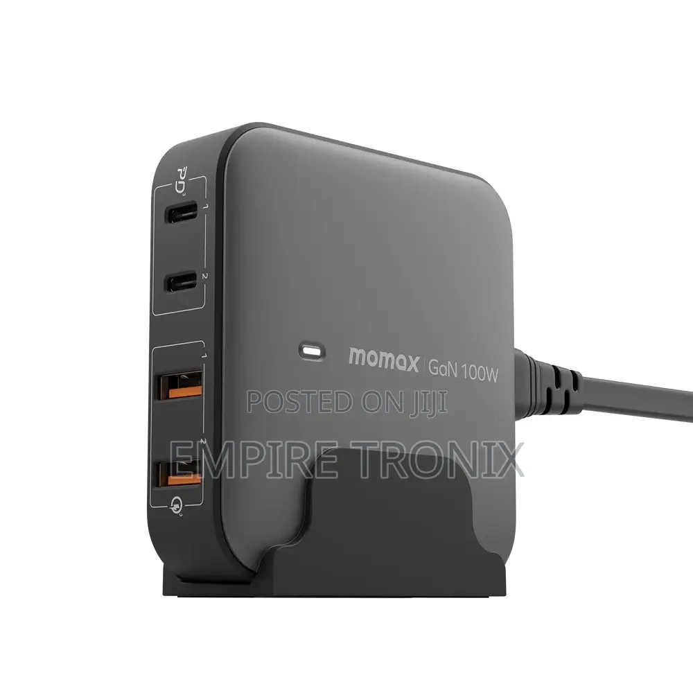 Momax Oneplug 100W 4-Port Gan Charger - Black