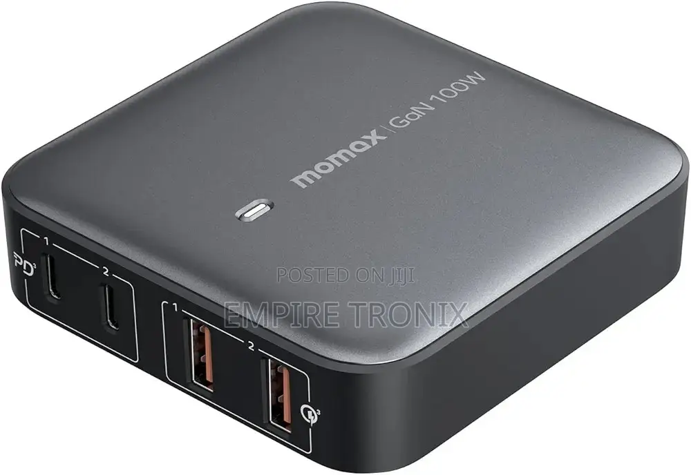 Momax Oneplug 100W 4-Port Gan Charger - Black