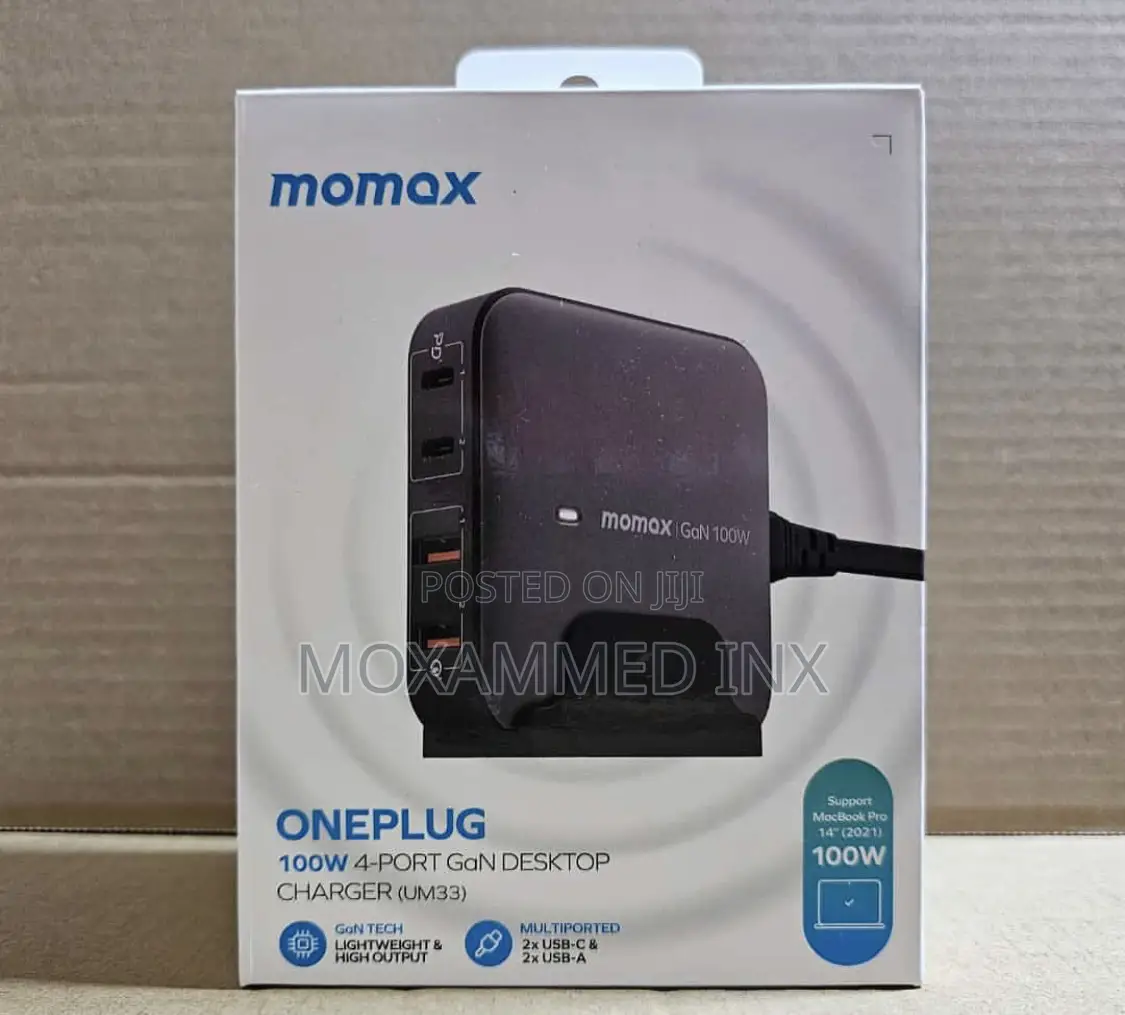 Momax Oneplug 100watts 4port Gan Desktop Charger (UM33)