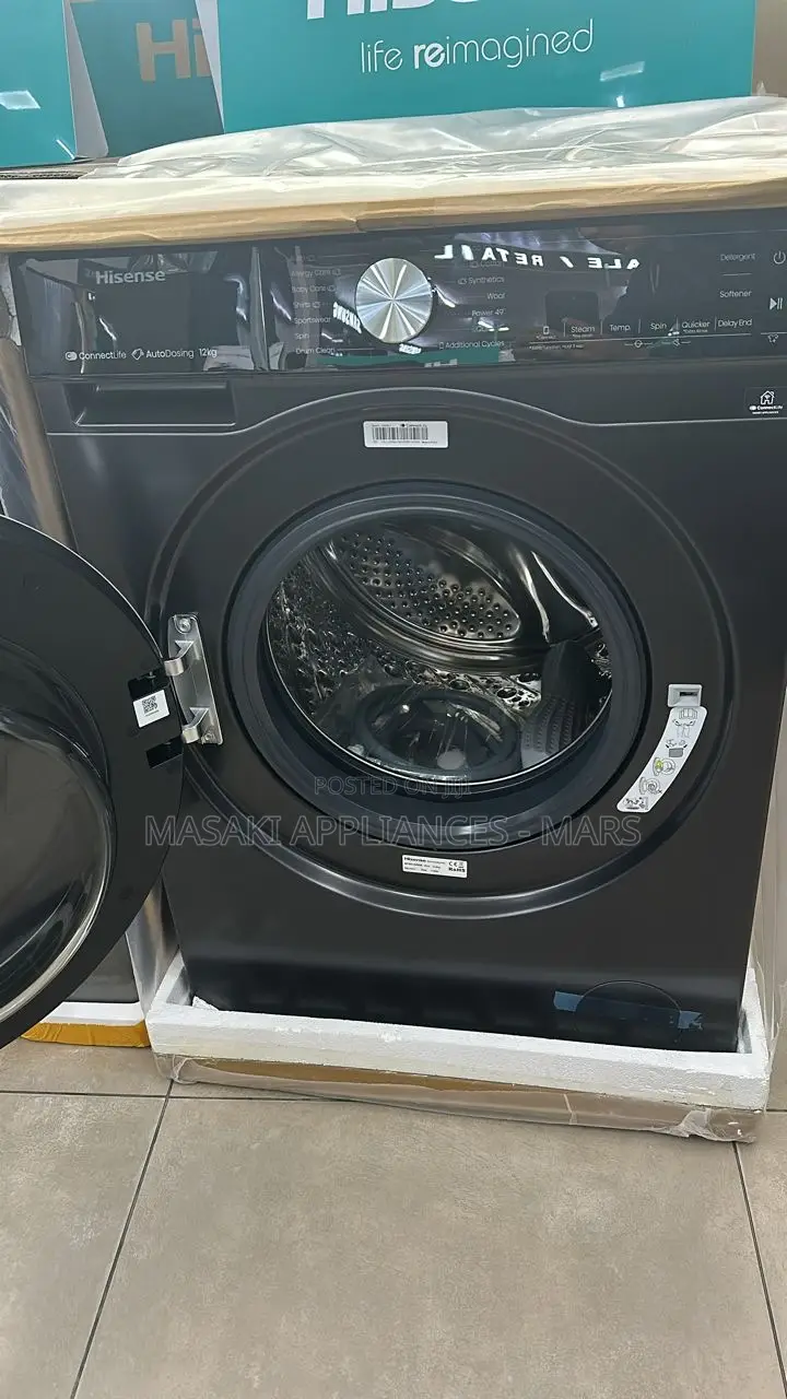 New Hisense Wf5s1245bb Series 12kgs Washing Machine Smart With Wifi ,