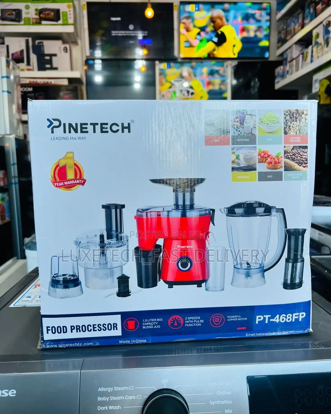 Pinetech Food Processor With Powerful Full Copper Motor