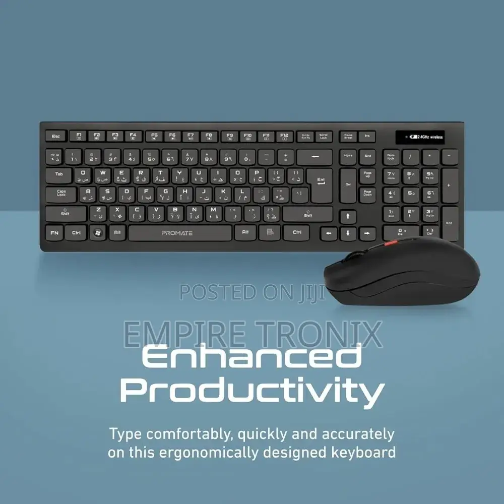 Promate Procombo-12 Wireless Keyboard and Mouse