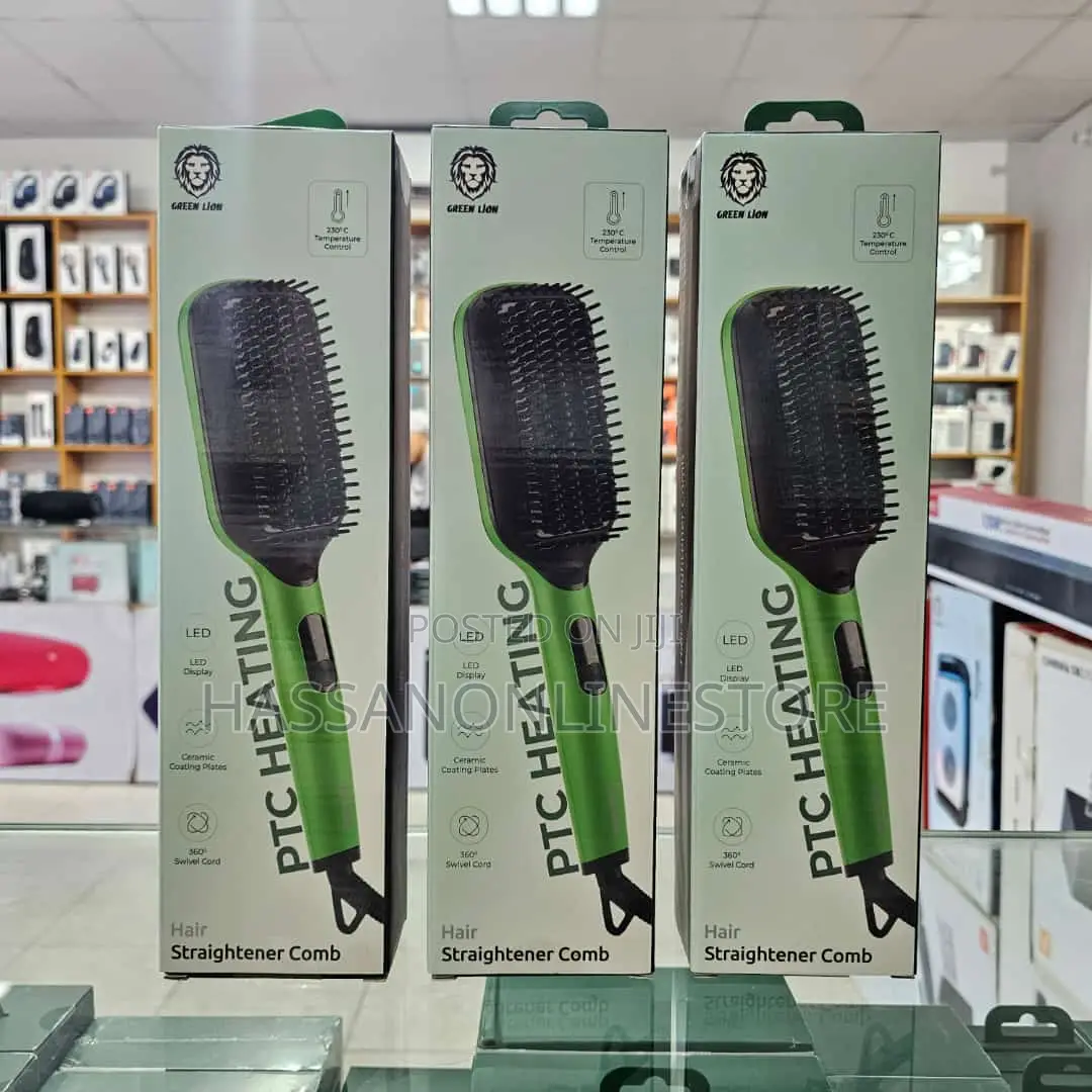 Green Lion Hair Straightener Comb PTC Heating