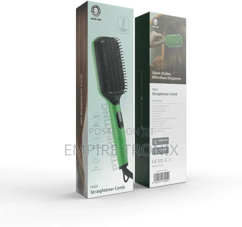 Green Lion Hair Straightener Comb PTC Heating