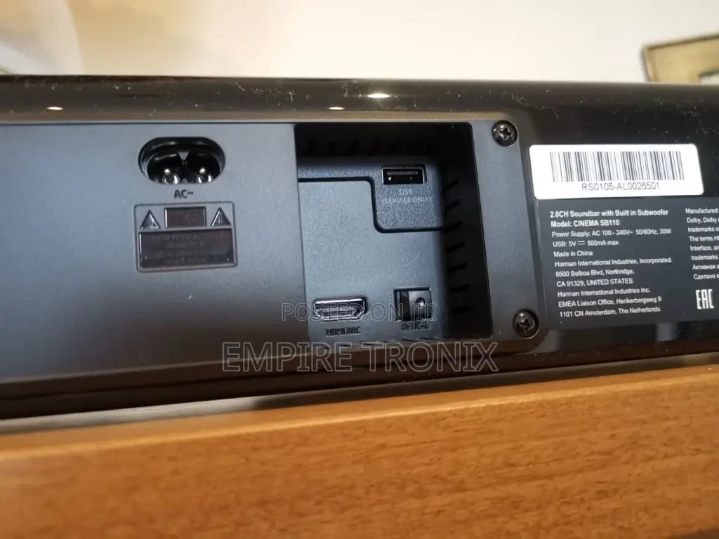 JBL Cinema SB110, Dolby Soundbar With Built-in Subwoofer