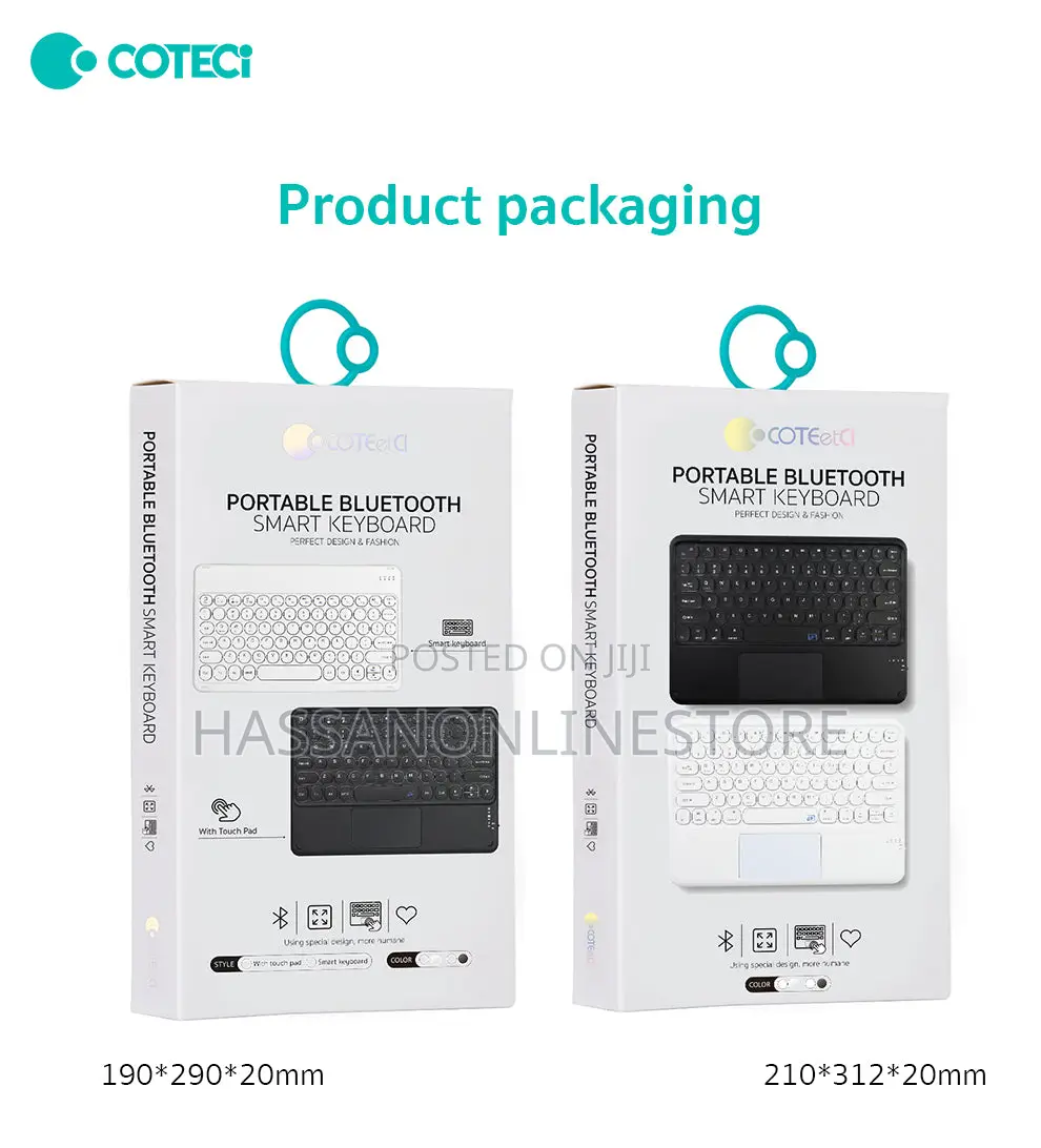 Coteetci 64002 Portable Bluetooth Smart Keyboard