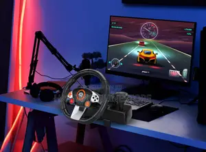 Porodo Gaming 7 in 1 Steering Wheel - Black