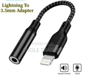 Lightning Adapter Port to 3.5mm Aux Audio Jack Cable