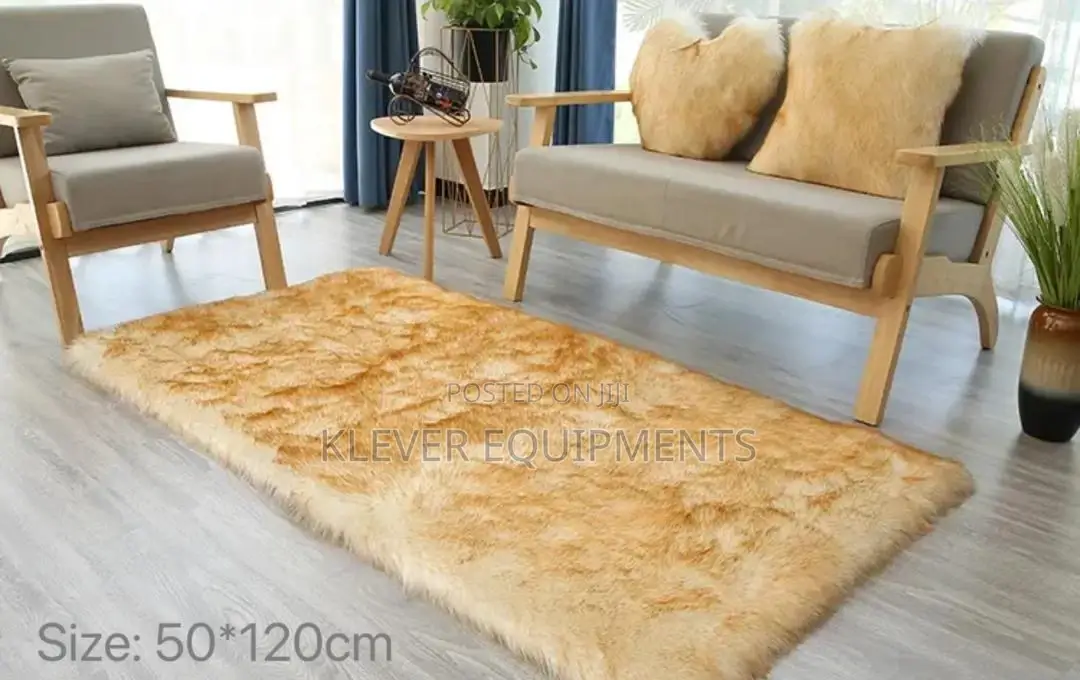 Rectangular Soft Bedroom Faux Fur Rugs 50x120cm