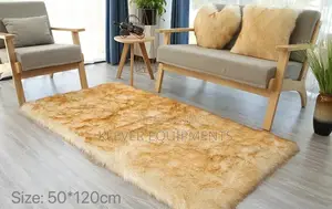 Rectangular Soft Bedroom Faux Fur Rugs 50x120cm