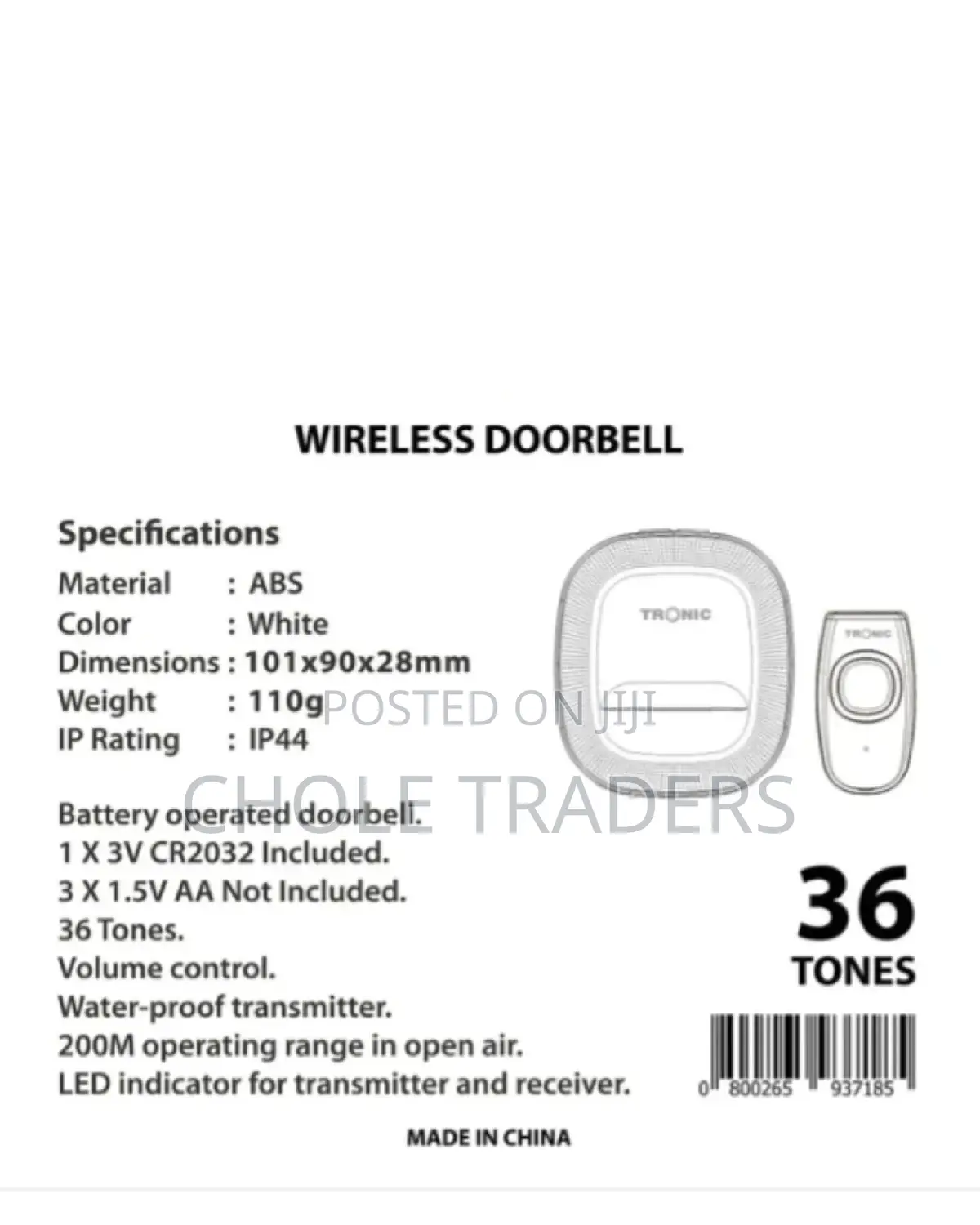 Wireless Doorbell (WD 3602-Wh)