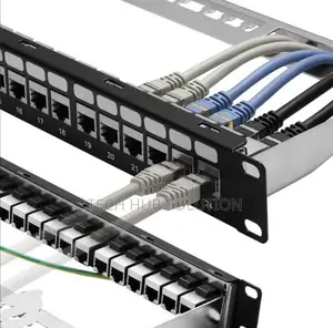 24-Port CAT6A UTP Patch Panel 1U, Black