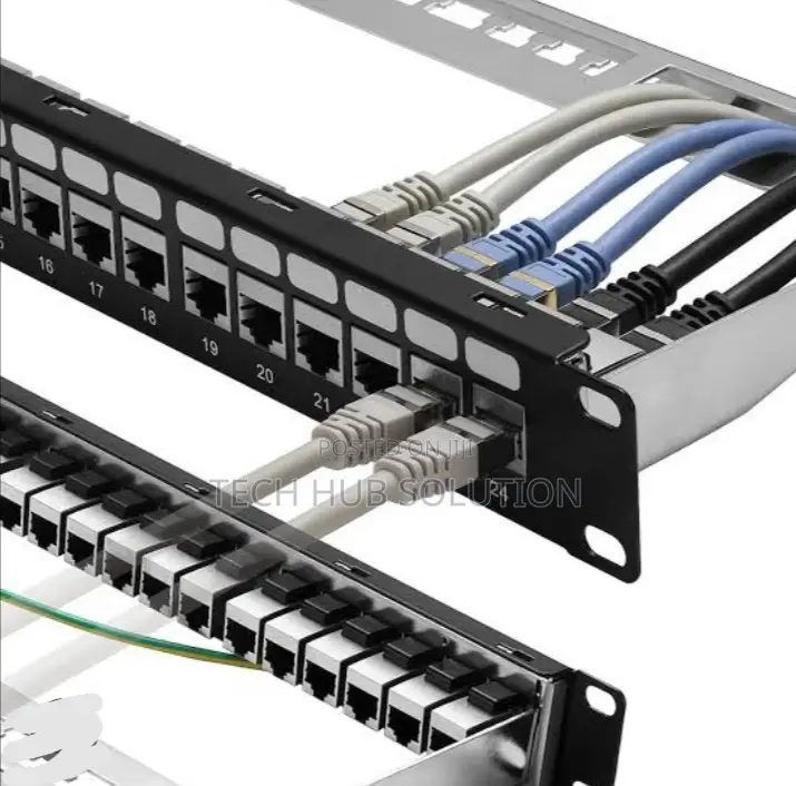 24-Port CAT6A UTP Patch Panel 1U, Black