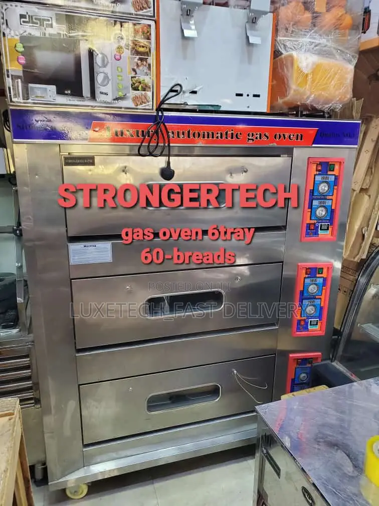 Commercial Gas Oven 3 Deck 6 Trays