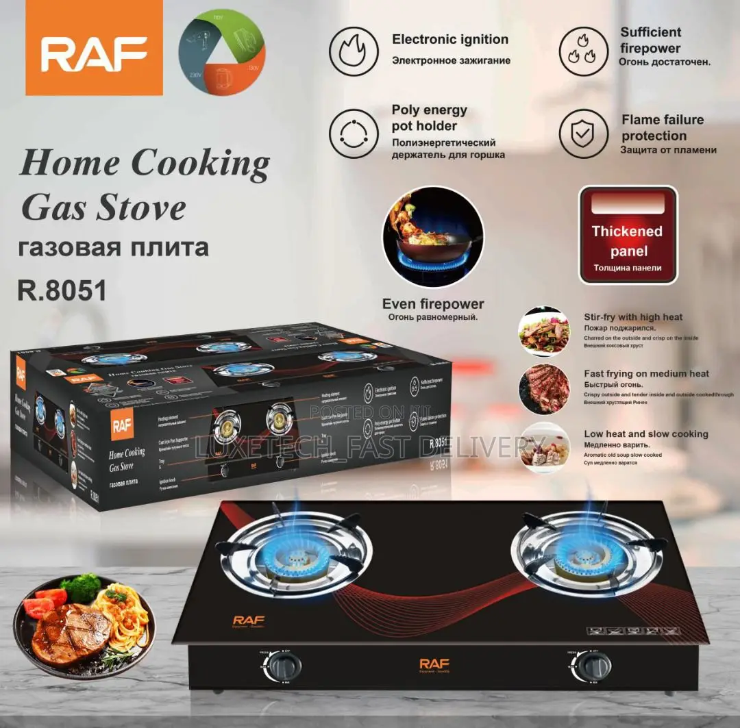 Raf Gas Stove 2 Burners | Jiko LA Gas | Gas Cooker 2 Plates