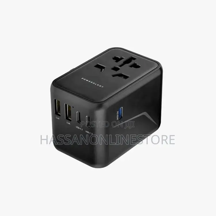 Powerology 65W PD Universal Multi-Port Travel Adapter