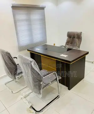 Office Table and Office Chairs (3)