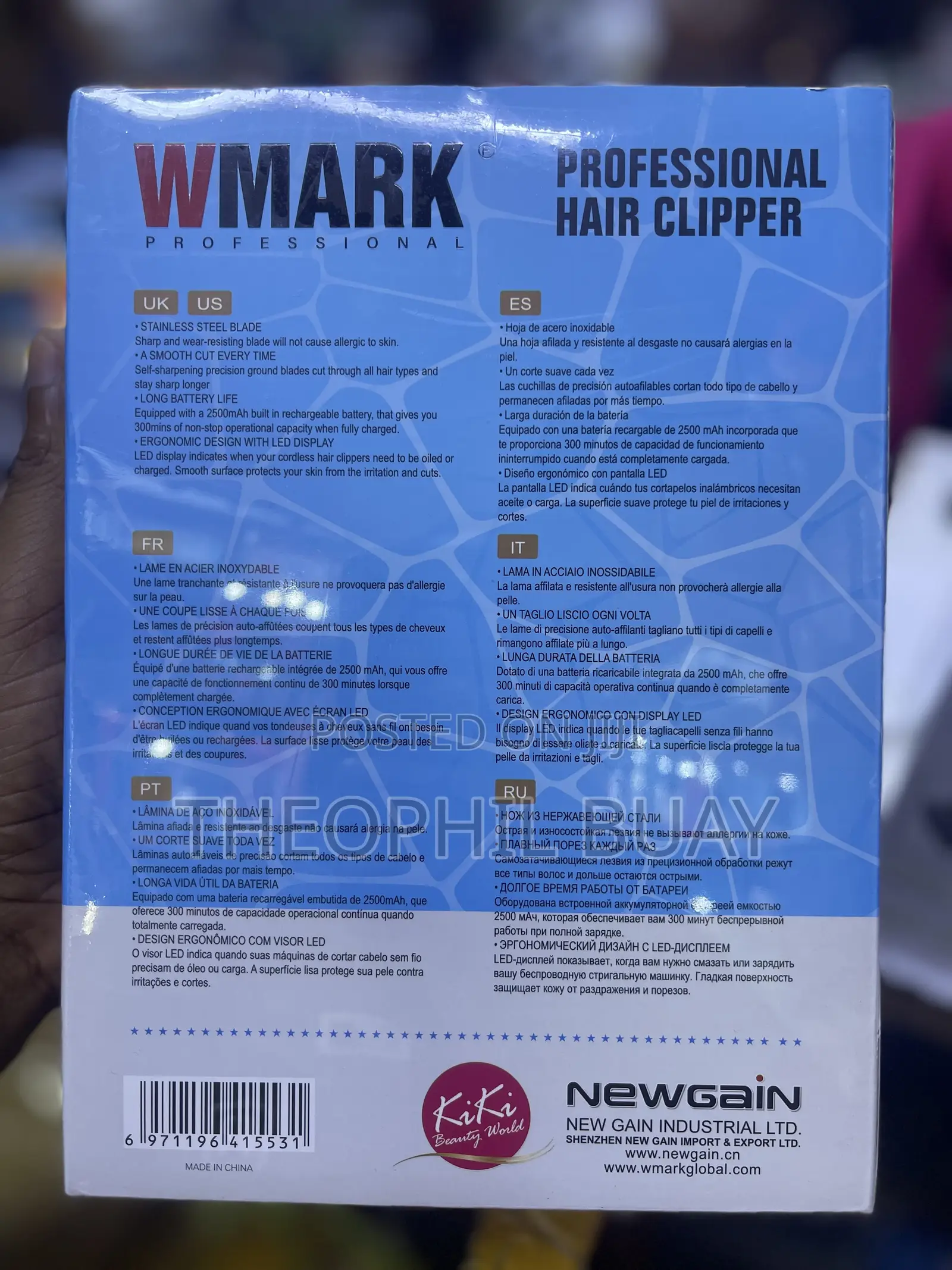 Electric Hair Trimmer WMARK NG-412 Transparent High Torque