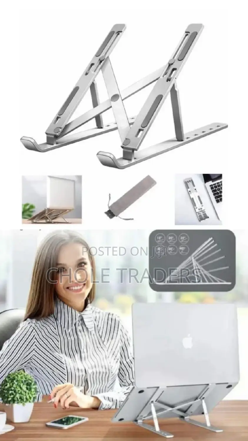 Folding Desktop Stand for Laptop, Tablet and Cellphone