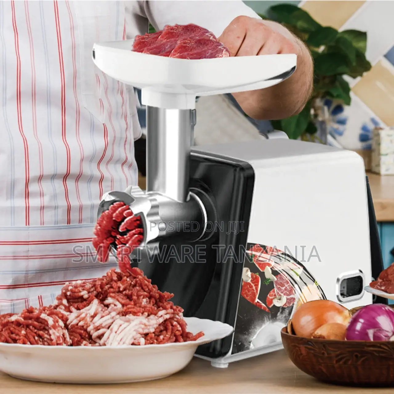 Electric Meat Grinder, Sausage Maker With 3 Grinding Plates
