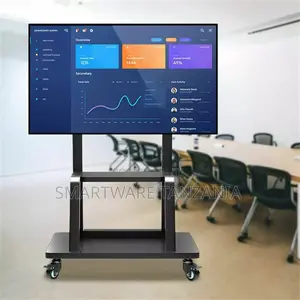 Universal Black Mobile TV Cart for 32"-75" TVS With Wheels