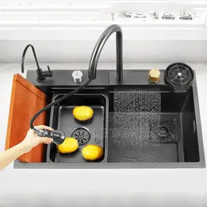 Drop In Kitchen Sink Hand Washing Sink With Pull-out Faucet