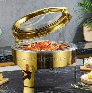 Round Glass Top Chafing Dish | Saving Dish | Buffet Stove