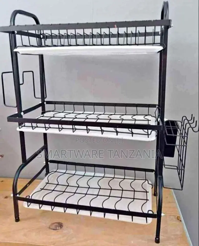 3 Tier Dish Drying Rack Drainer Pans Dishware Rack Household