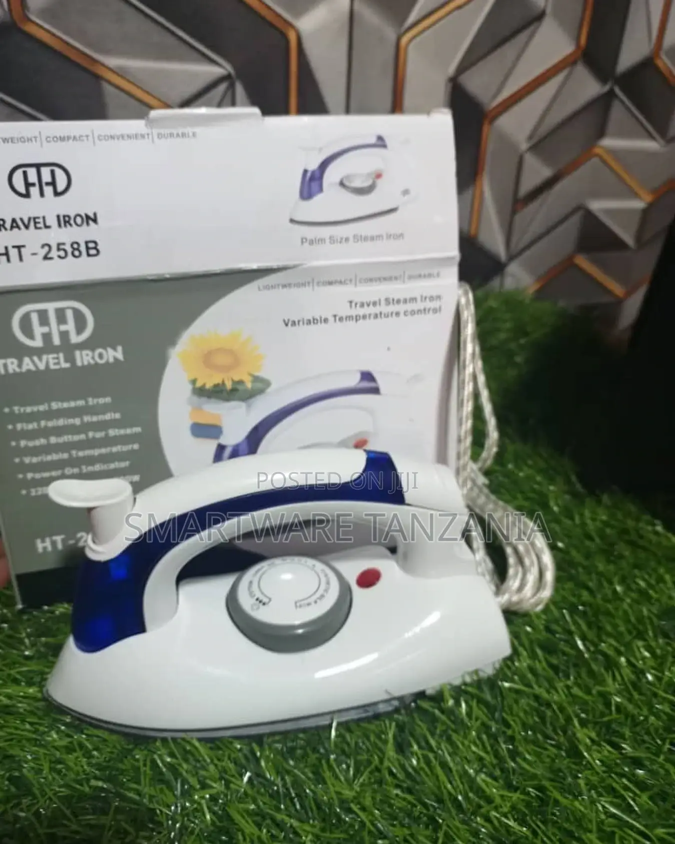 Travel Steam Iron With Foldable Handle Compact, Lightweight