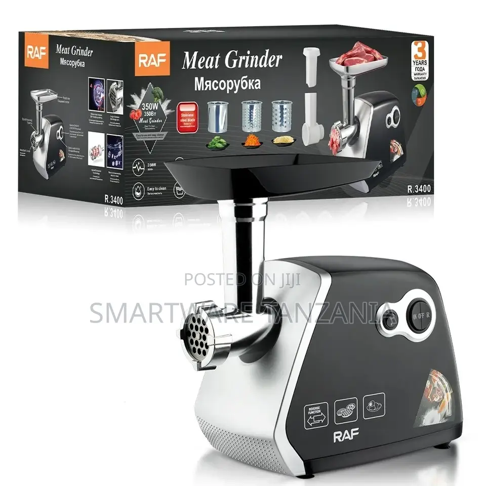 Meat Mincer With 3 Grinding Plates, 3 Sausage Stuffer Tubes
