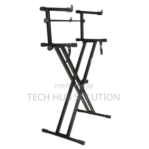 Metal Double Keyboard Stand