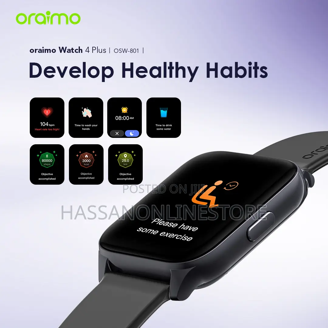 Oraimo Watch 4 Plus 2.01′′ HD IP68 Smart Watch