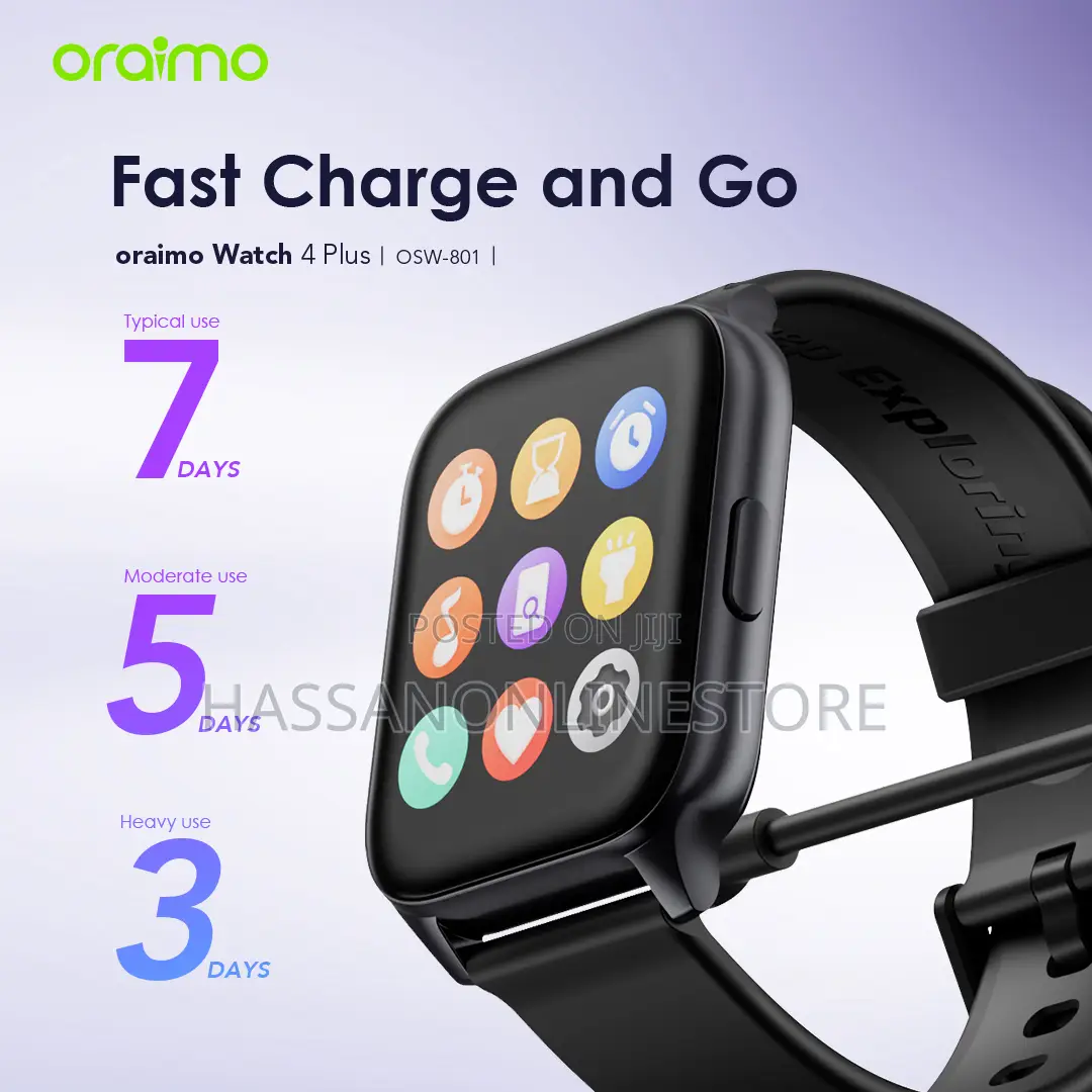 Oraimo Watch 4 Plus 2.01′′ HD IP68 Smart Watch