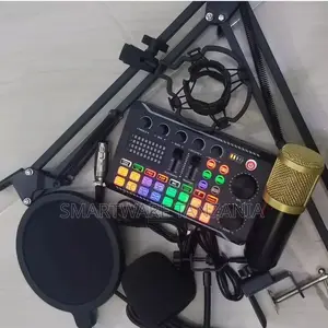 Podcast Streaming Audio Interface Kit Mic Sound Card Mixer