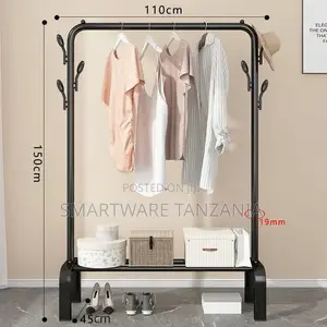 Double Pole Stainless Steel Clothes Hanger Stand