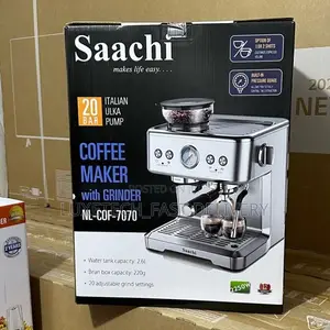 Saachi Coffee Maker With Grinder 20 Bar 2250W Pressure Pump