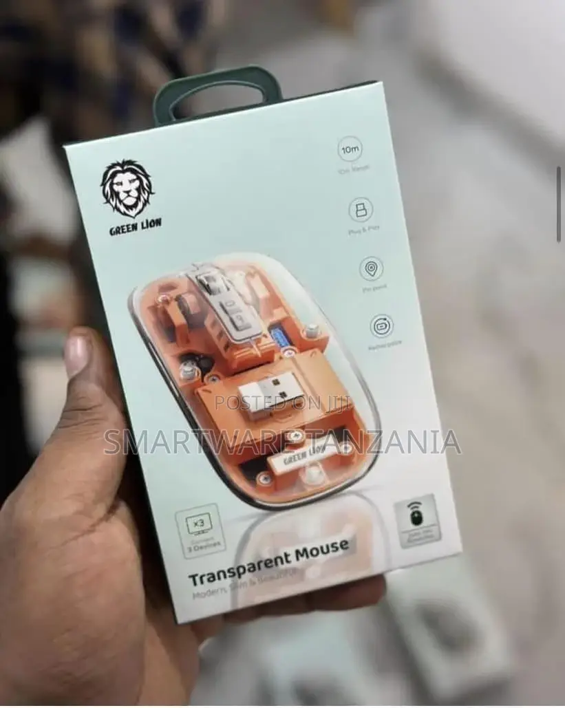 Green Lion Transparent Mouse 2400DPI 400mah - Orange