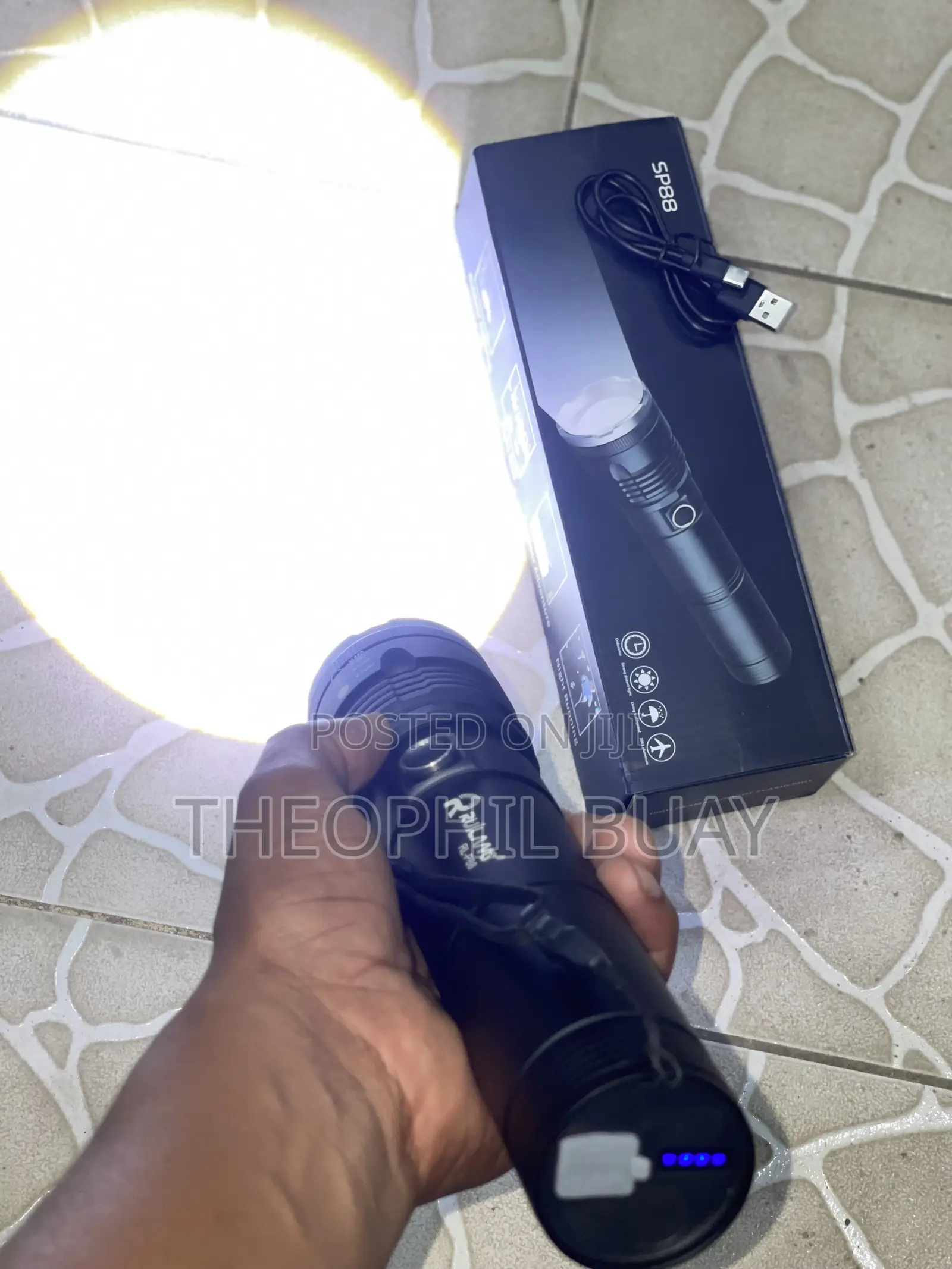 Torch Kubwa Mwanga Mkubwa Na Power Bank Umbali 500m