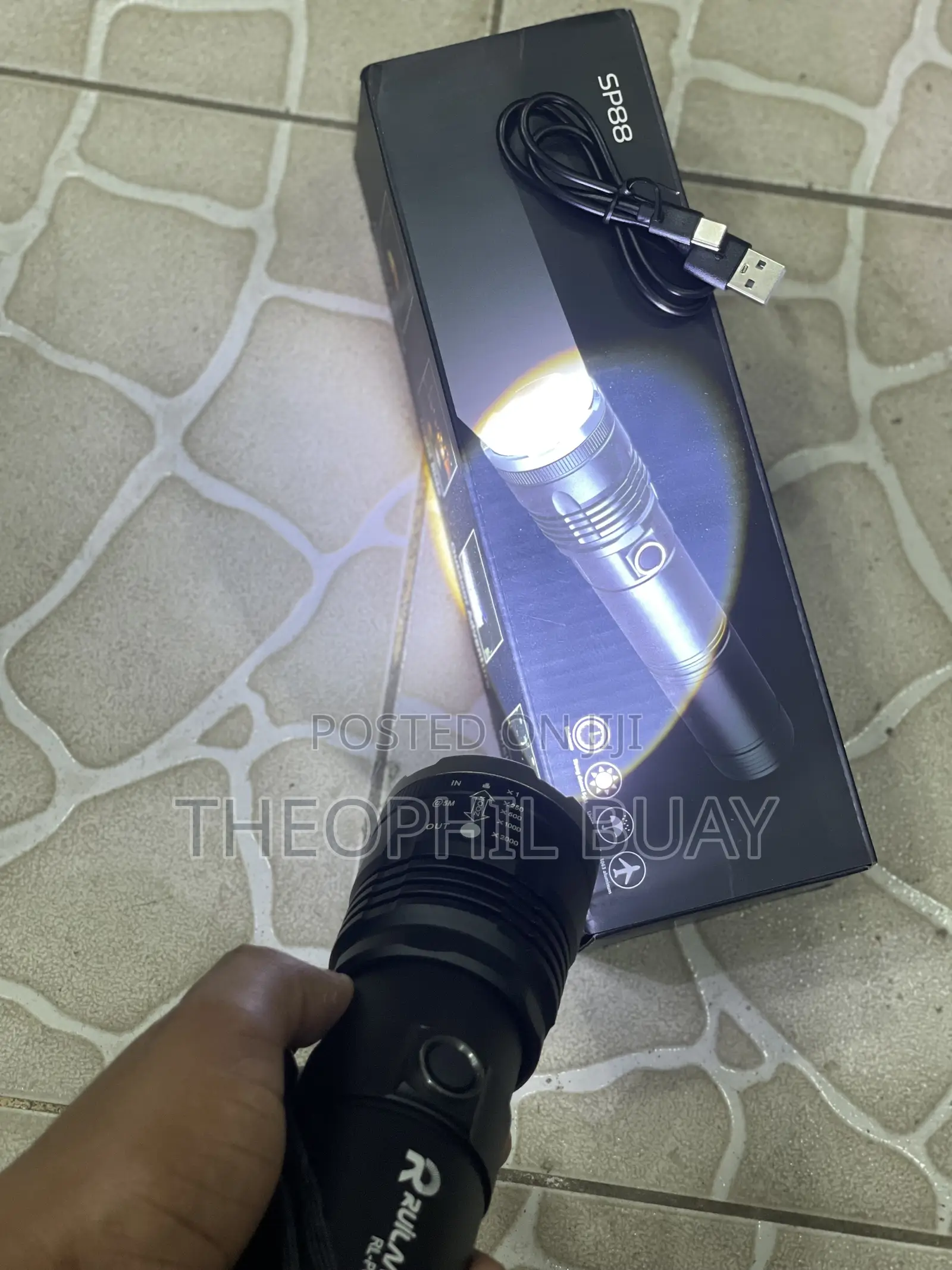 Torch Kubwa Mwanga Mkubwa Na Power Bank Umbali 500m