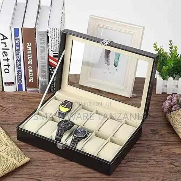 PU Leather Wrist Watch Display Box Storage Holder Organizer