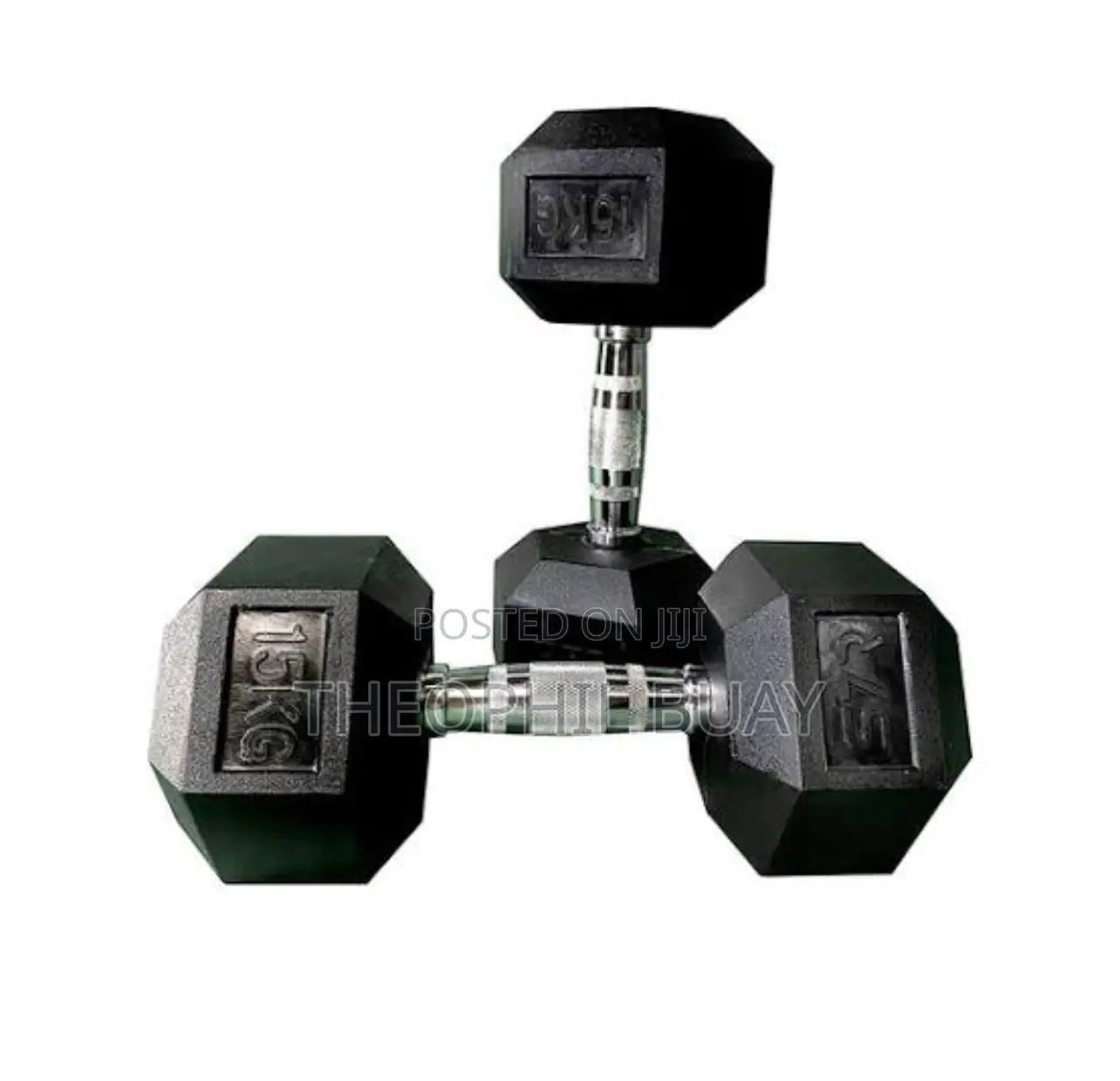 5kg Pair of Rubber Hex Dumbbell