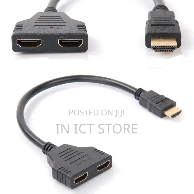 HDMI Male to Dual Twin HDMI Female 1 to 2 Way Splitter