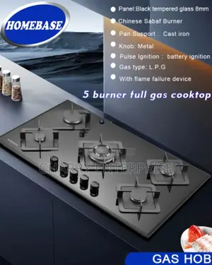 HOMEBASE Table Cooker/ Hob5 Burner Full Gas Cooktop60*90cm