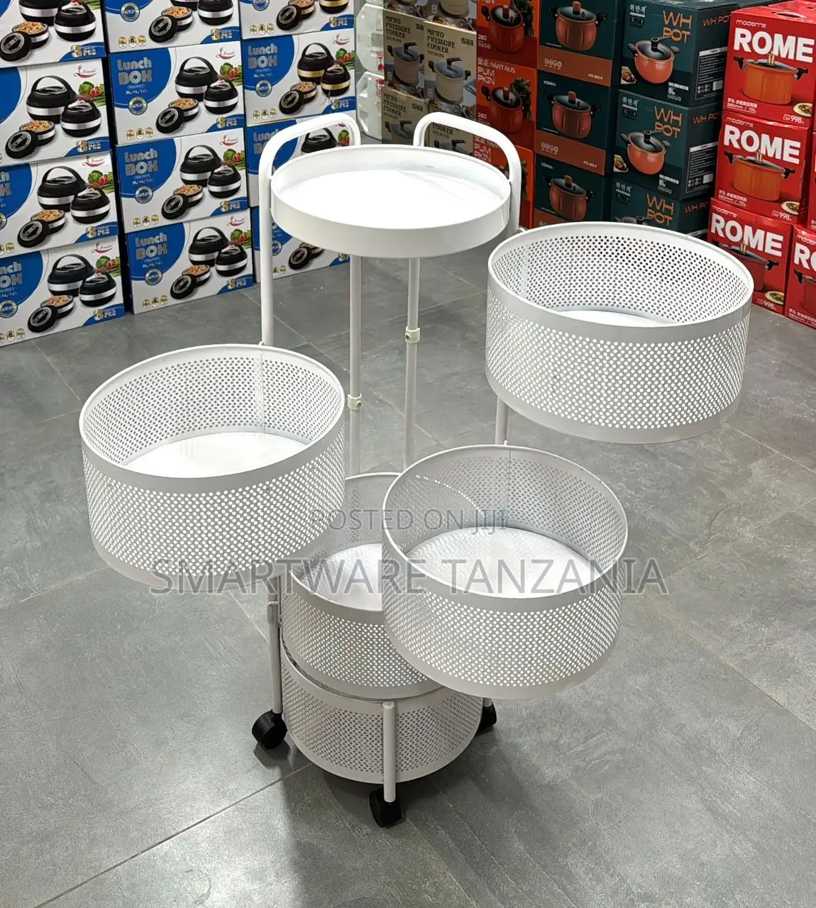Kitchen Storage Rack - Rotating Vegetable Rack Floor Shelf