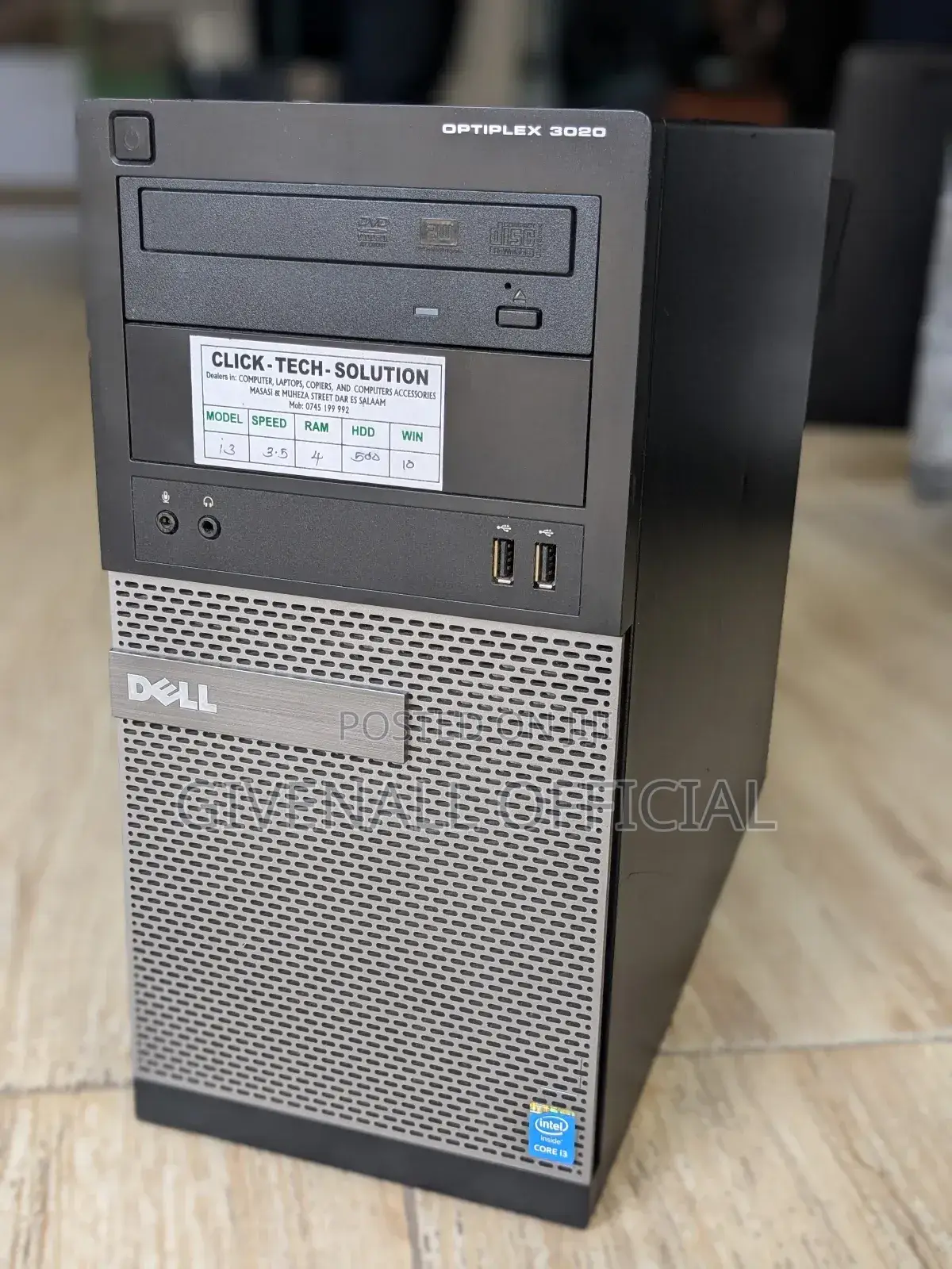Desktop Computer Dell OptiPlex 3020 4GB Intel Core I3 HDD 512GB
