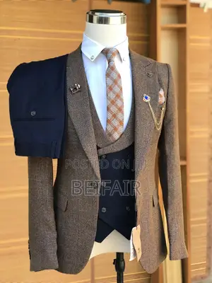 Suti Za Kiume | Men's Suits | Mixture of Dark Blue N Brown