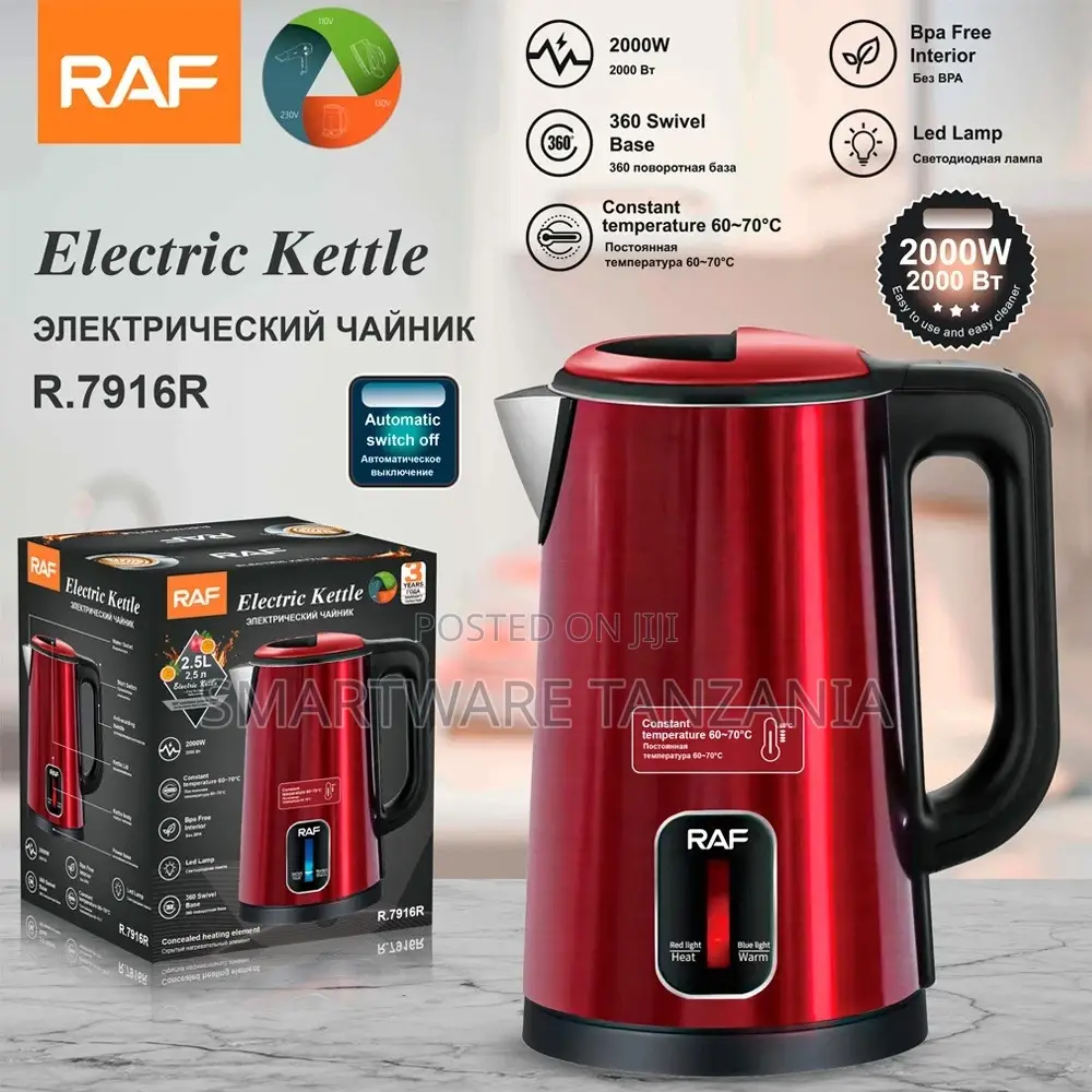 RAF Electric Kettle Stainless Steel Cordless Kettle 2.5L