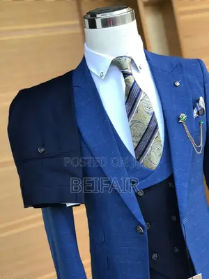 Men's Elegant Blue Suit | Suti Za Kiume