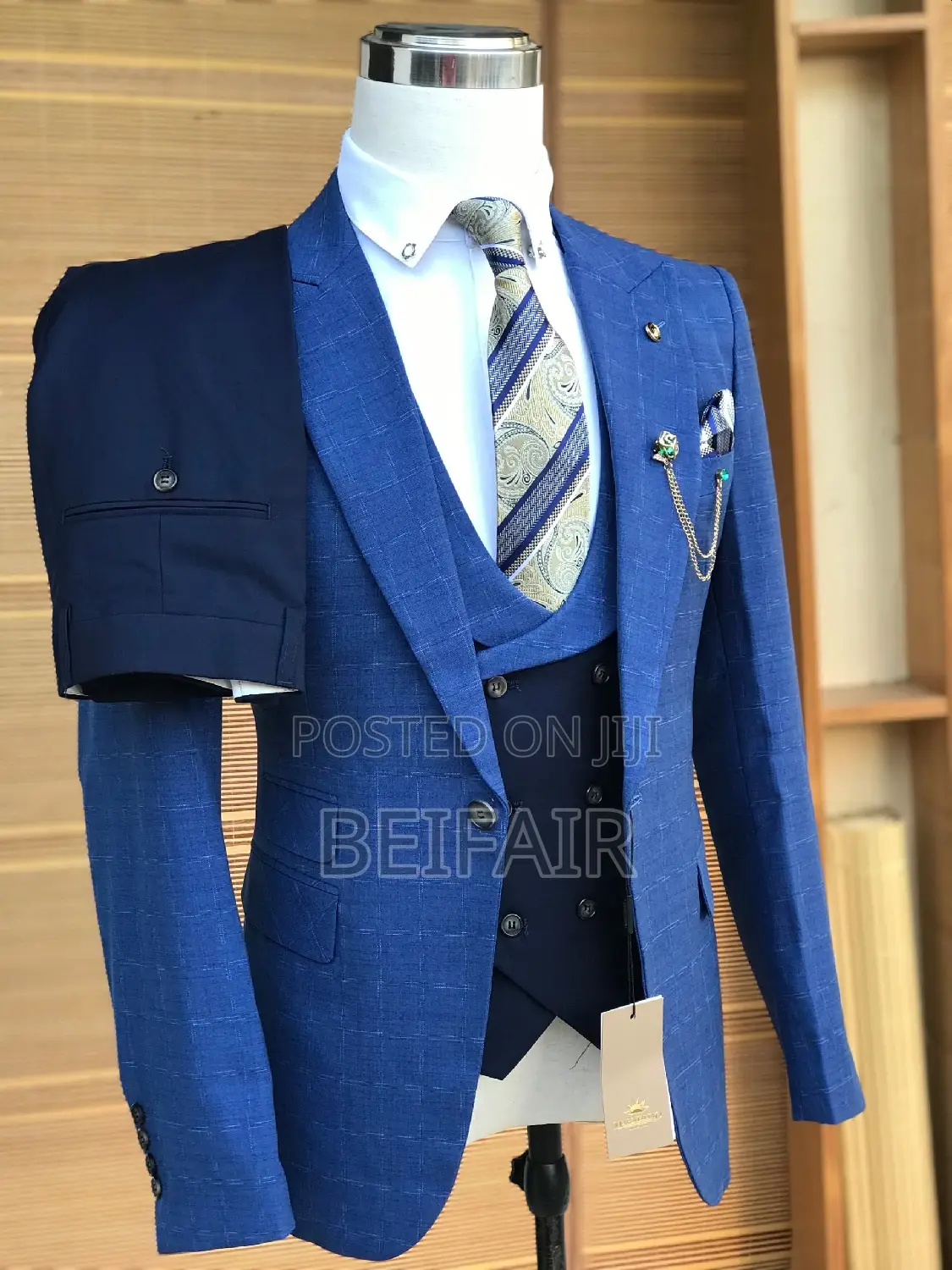 Men's Elegant Blue Suit | Suti Za Kiume